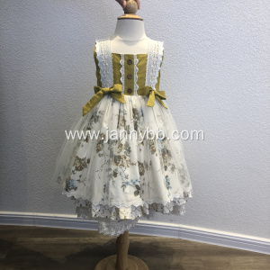 wholesale autumn printed dress for baby girls